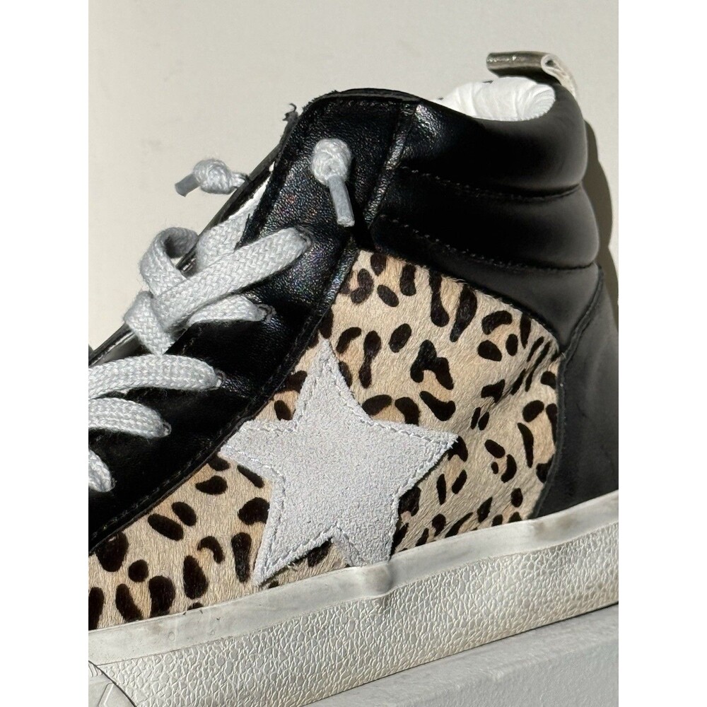 Vintage Havana Lester Sneakers Women's 8 High-Top Black/Leopard